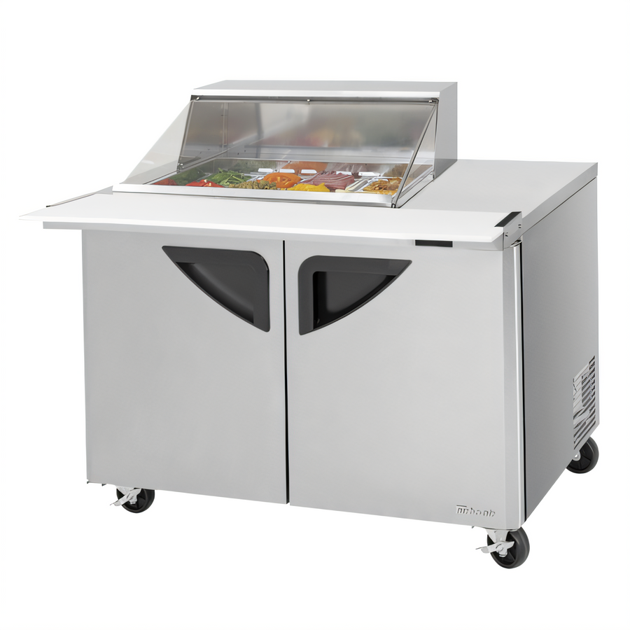 Product image #1 for Turbo Air Super Deluxe 48-Inch Two-Section Sandwich/Salad Mega Top Prep Table with Clear Top, 12-Pan Opening