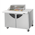 Thumbnail image #1 for Turbo Air Super Deluxe 48-Inch Two-Section Sandwich/Salad Mega Top Prep Table with Clear Top, 12-Pan Opening