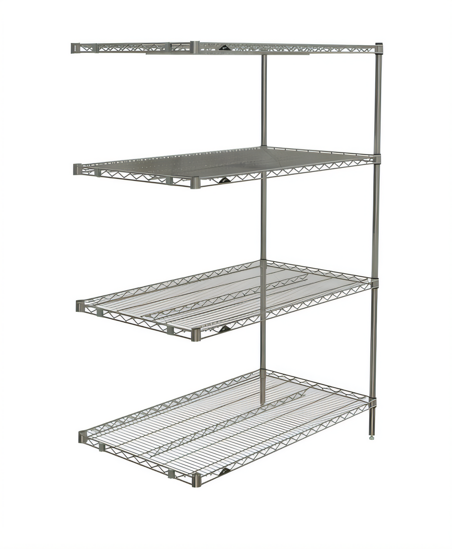 Product image #1 for Metro Super Erecta Add-On Wire Shelving Unit, 42W x 24D x 63H, 4 Shelves, Brite Finish