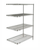 Thumbnail image #1 for Metro Super Erecta Add-On Wire Shelving Unit, 42W x 24D x 63H, 4 Shelves, Brite Finish
