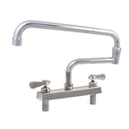 Thumbnail image #1 for BK Resources EVO-8DM-18 Deck-Mount Manual Faucet with 18-Inch Double-Joint Swing Spout, 8-Inch Centers, Lead-Free