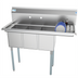 Thumbnail image #1 for KoolMore 3-Compartment Commercial Stainless Steel Sink with 12-Inch Right Drainboard and Backsplash, 45 x 20 x 44-1/2 Inches