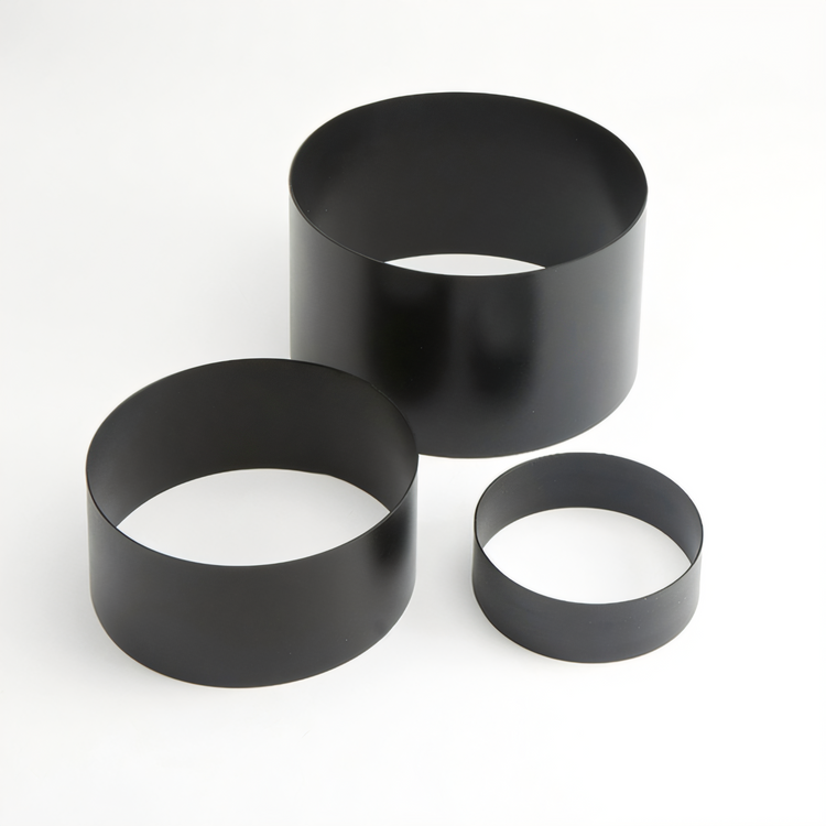 Product image #1 for American Metalcraft Round 3-Piece Satin Black Stainless Steel Buffet Riser Set