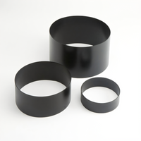 American Metalcraft Round 3-Piece Satin Black Stainless Steel Buffet Riser Set