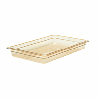 Cambro H-Pan High Heat Full-Size Plastic Hot Food Pan, 2-1/2 Inch Deep, Amber
