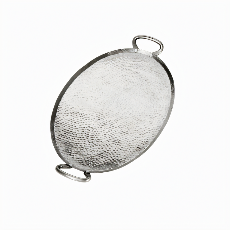 Product image #1 for American Metalcraft Oval Stainless Steel Hammered Finish Griddle Plate