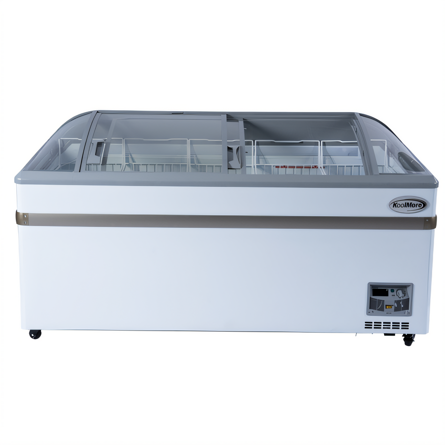 Product image #1 for KoolMore 65-Inch Manual Defrost Island Chest Freezer with Sliding Glass Doors, 16 Cu. Ft.