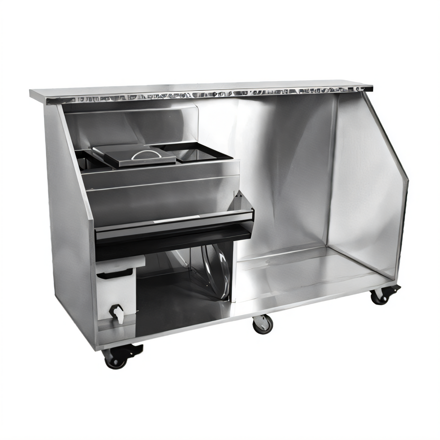 Product image #1 for Glastender 96-Inch Portable Bar for Stackable Cups with Refrigerator Space, Stainless Steel