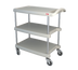 Thumbnail image #1 for Metro myCart Series 3-Shelf Polymer Utility Cart with Open Base, Gray