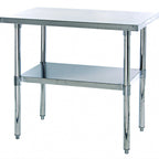 Thumbnail image #1 for Quantum SST-2436U 36 x 24 x 34 Inch 304 Stainless Steel Work Table with Flat Top and Adjustable Undershelf