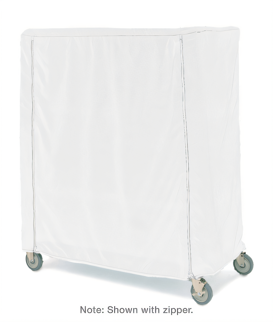 Product image #1 for Metro Waterproof Vinyl-Nylon Coated Banquet Cart Cover with PVC Zipper, White, 48 x 18 x 54 Inches