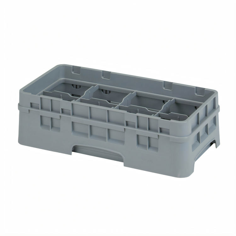 Product image #2 for Cambro Camrack Half-Size 8-Compartment Glass Rack with Soft Gray Extender