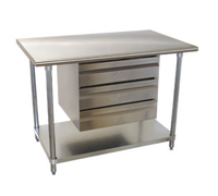 Advance Tabco ADT-3-2020 3-Tier Stainless Steel Add-A-Tier Drawer Assembly with 20 x 20 x 5 Inch Removable Inserts