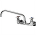 Thumbnail image #1 for T&S Brass Big-Flo Wall-Mount Sink Mixing Faucet with 12-Inch Plain End Swing Nozzle