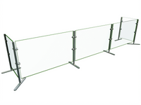 Hatco Flav-R-Shield EP6-120 Portable Single-Sided 3-Bay Pass-Over Sneeze Guard, 120-Inch Wide