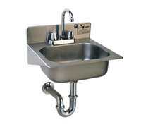 Eagle Group Wall-Mounted 304 Stainless Steel Hand Sink with Gooseneck Faucet, 10 x 14 x 5 Bowl