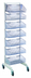 Thumbnail image #1 for Quantum Mobile Single-Sided Partition Wall Starter Unit with 7 Baskets, 18 x 26 x 74 Inches, White/Chrome