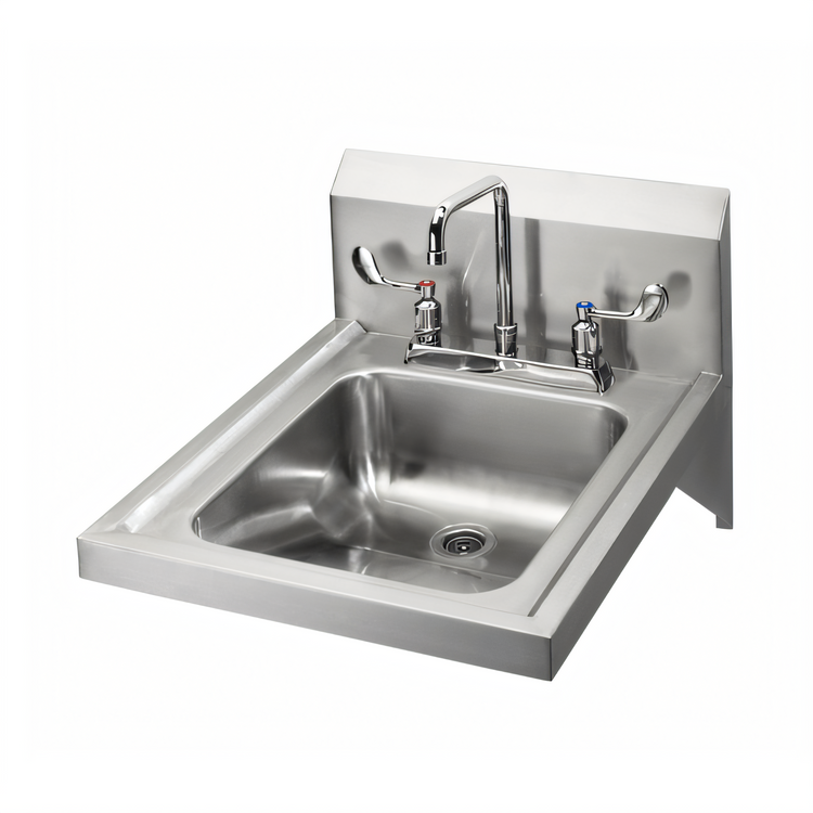 Product image #1 for Krowne Wall-Mount Hand Sink with 14" x 16" x 5" Bowl and 8" Center Deck-Mount Faucet