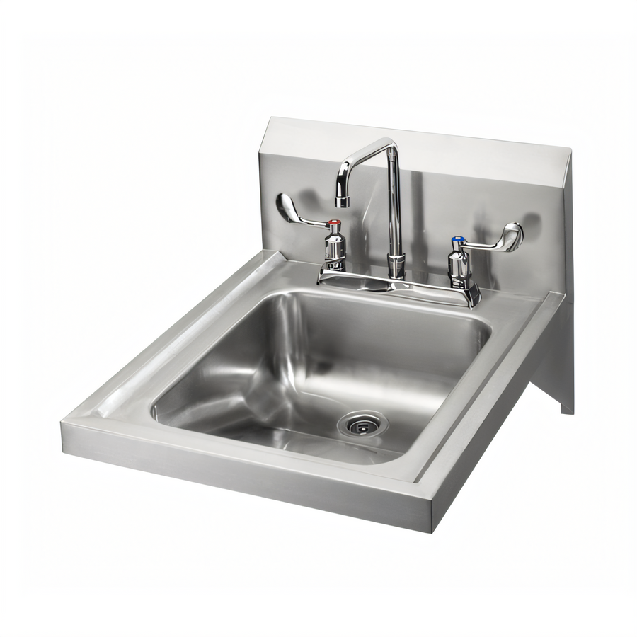 Product image #1 for Krowne Wall-Mount Hand Sink with 14" x 16" x 5" Bowl and 8" Center Deck-Mount Faucet