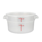 Thumbnail image #1 for Winco PTRC-2 2 qt Round Translucent Polypropylene Storage Container with Built-In Handles, Container Only Case of 24