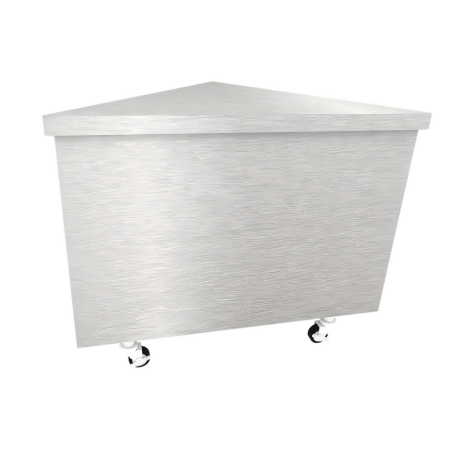 Product image #1 for Duke Thurmaduke 90° Mobile Triangle Corner Utility Station with Stainless Steel Top