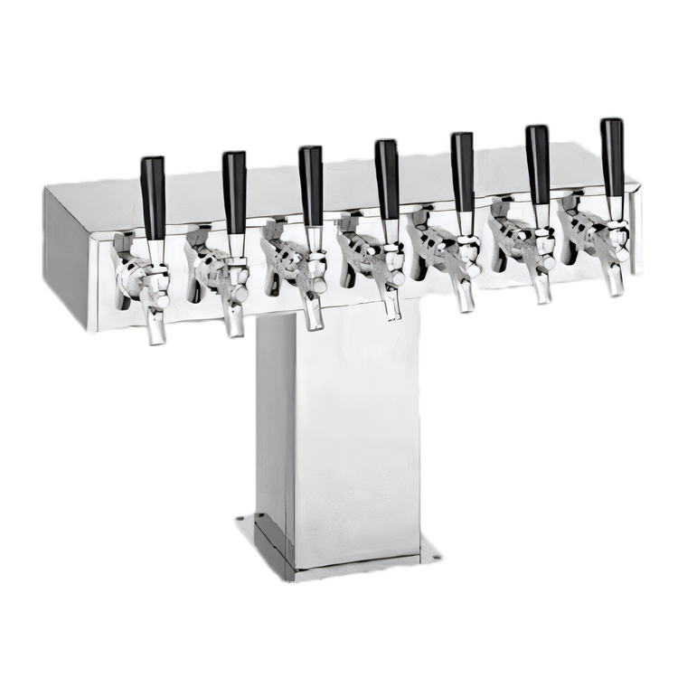 Product image #1 for Perlick Wide Base Glycol-Cooled Tee Draft Beer Tower, Countertop, 8 Faucets, Polished Chrome