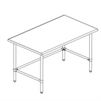 Thumbnail image #1 for Sapphire Manufacturing SMTO-3060S 60 x 30 Inch 18/400 Stainless Steel Work Table, Open Base, Rounded Edges, Adjustable Bullet Feet