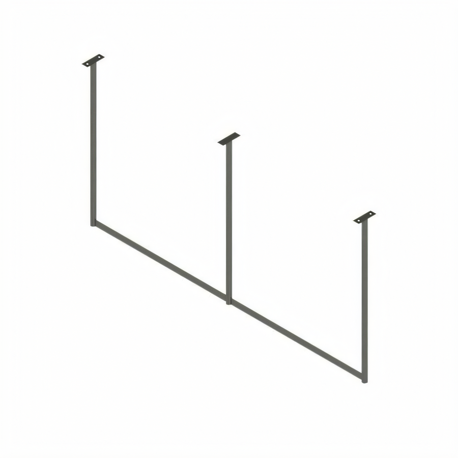 Product image #1 for John Boos Ceiling-Mount Single-Bar Stainless Steel Pot Rack with 9 Double Hooks