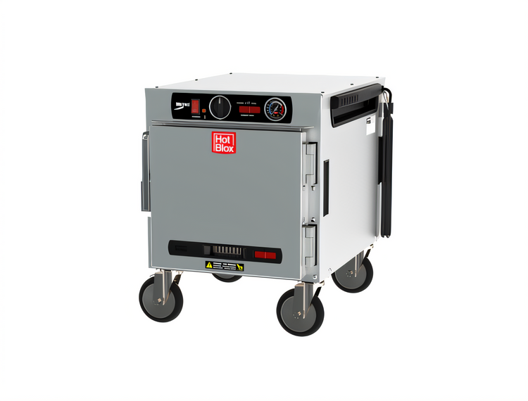 Product image #1 for Metro HotBlox Narrow 4-Pan Pass-Thru Undercounter Insulated Holding Cabinet with Solid Doors and Analog Controls