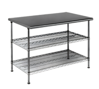 Eagle AdjusTable Heavy-Duty Stainless Steel Work Table with 2 Adjustable Wire Undershelves, 48 x 30 Inches