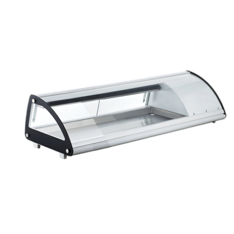 Product image #1 for Omcan Countertop Sushi Display Case, 44.5 Inch Wide, 1.48 Cu. Ft., Curved Glass
