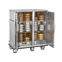 FWE P-Series Electric Heated Banquet Cart Holding Cabinet with Double Doors, 120 Covered Plate Capacity