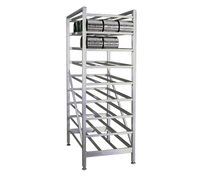 New Age Stationary Rear-Loading Aluminum Can Rack with Adjustable Feet, 162 #10 / 216 #5 Capacity