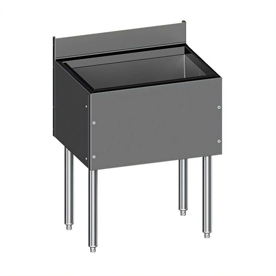 Product image #1 for Choice Extra Deep 30-Inch Wide Stainless Steel Underbar Ice Bin with Open Channel Backsplash