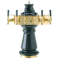 Vienna Countertop Glycol-Cooled 6-Faucet Draft Beer Tower with Ceramic Column