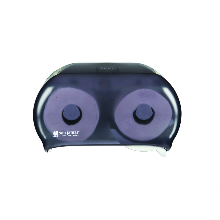 Product image #1 for San Jamar Versatwin Classic Wall-Mounted Twin-Roll Bath Tissue Dispenser, Black Pearl