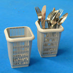 Thumbnail image #1 for Eurodib USA Lamber CC00045 Dishwasher Cutlery Basket, Small, Plastic, Gray, 4-1/2" x 4-1/2" x 5-1/2"H