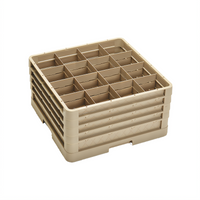Traex® Full-Size 16-Compartment Cup and Glass Dishwasher Rack with Closed Wall Base and Four Extenders