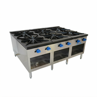Comstock-Castle 54-Inch Wide 42-Inch Deep Gas Stock Pot Range with Open Front Cabinet Base