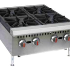 Thumbnail image #1 for Serv-Ware SHPS-24 24-Inch 4-Burner Natural Gas Commercial Hot Plate with Legs, Stainless Steel and Cast Iron Grates