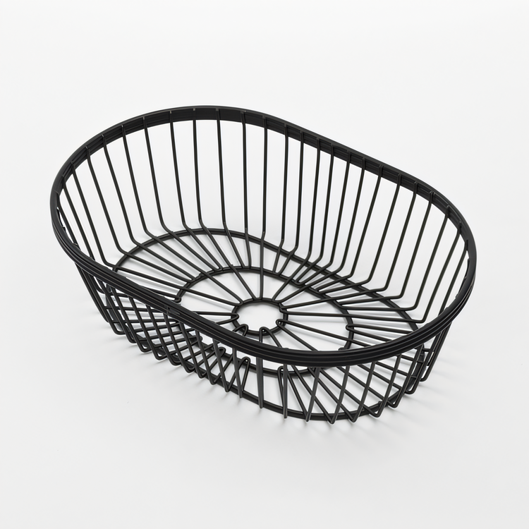 Product image #1 for American Metalcraft Oval Black Wire Serving Basket, 9 x 6 x 2-3/4 Inches