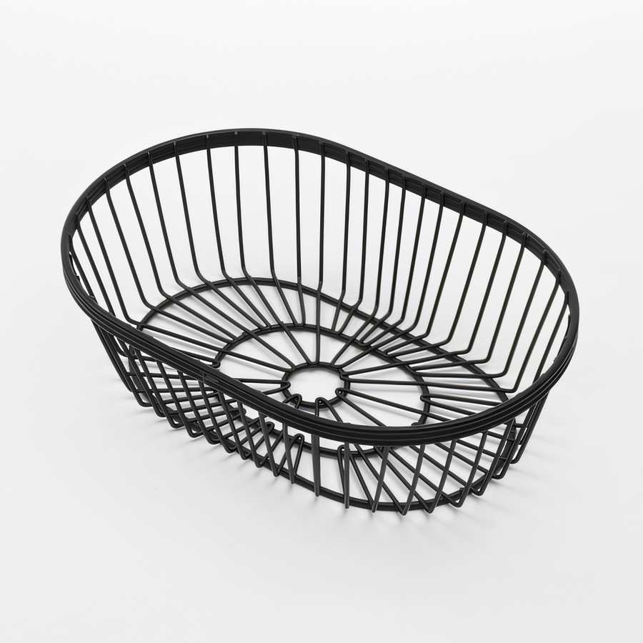 Product image #1 for American Metalcraft Oval Black Wire Serving Basket, 9 x 6 x 2-3/4 Inches