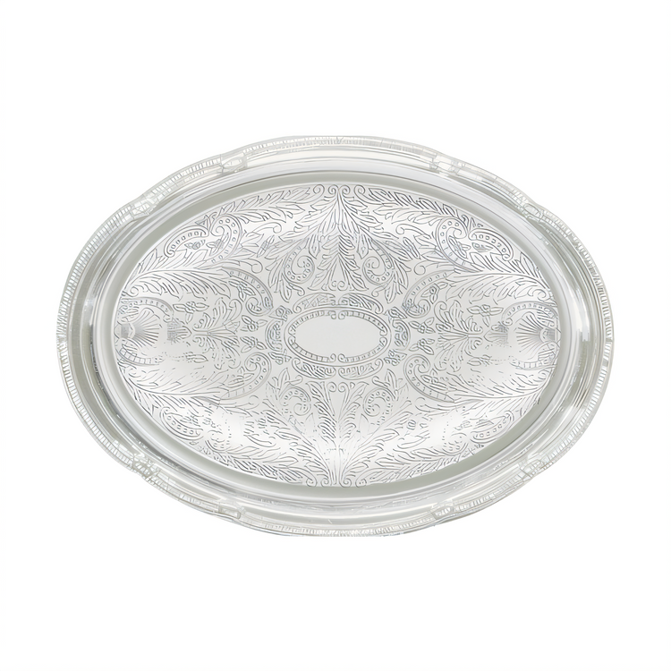 Product image #1 for Winco Oval Chrome-Plated Serving Tray with Gadroon Edge, 18-3/4 x 13 In.
