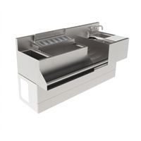 Krowne Royal Stainless Steel Pedestal Base for Bar Equipment with Removable Front Panel, Priced by the Foot