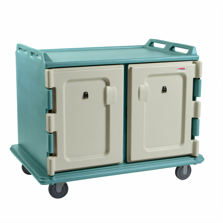 Product image #1 for Cambro Low-Profile 2-Compartment 20-Tray Insulated Meal Delivery Cart for 14 x 18 Trays, Slate Blue