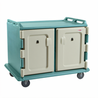 Cambro Low-Profile 2-Compartment 20-Tray Insulated Meal Delivery Cart for 14 x 18 Trays, Slate Blue
