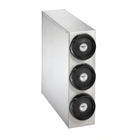 Vollrath Stainless Steel 3-High Vertical Countertop Cup Dispenser Cabinet with INC-80 Dispensers