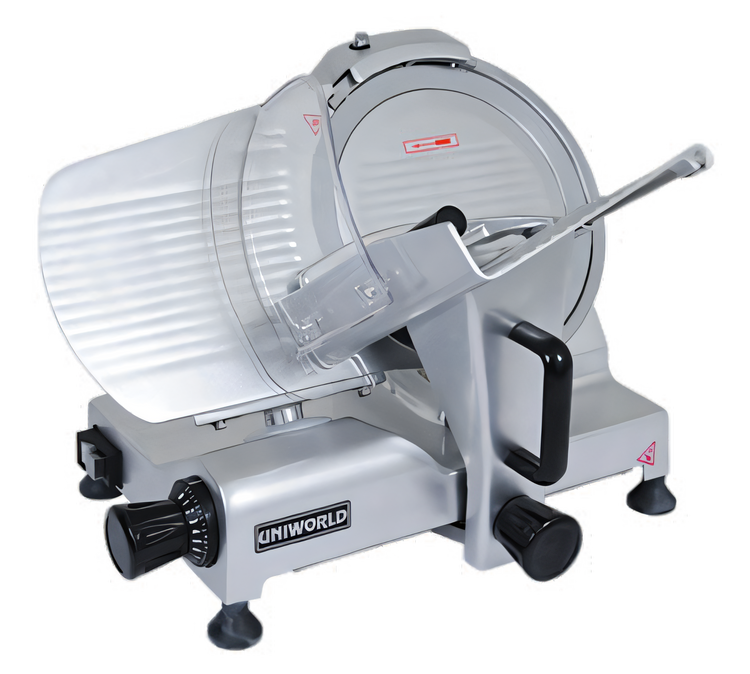Product image #1 for Uniworld 12-Inch Manual Gravity Feed Belt-Driven Meat Slicer