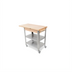 Thumbnail image #1 for John Boos Cucina Elegante 40 Inch x 20 Inch Mobile Maple Butcher Block Cart with Stainless Steel Shelves