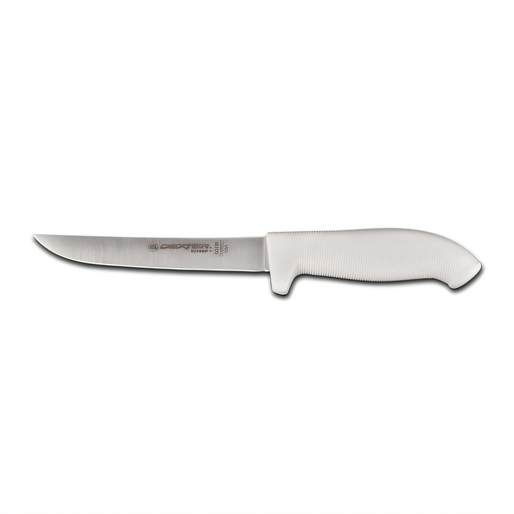 Product image #1 for Dexter Russell SofGrip 6-Inch Wide Stamped Boning Knife with White Soft Rubber Grip Handle